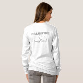 パレスチナ フラワー柄 レディース Tシャツ (裏面フル)