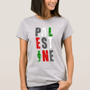 パレスチナ distressed ボールドTシャツ - 国旗の色 Tシャツ