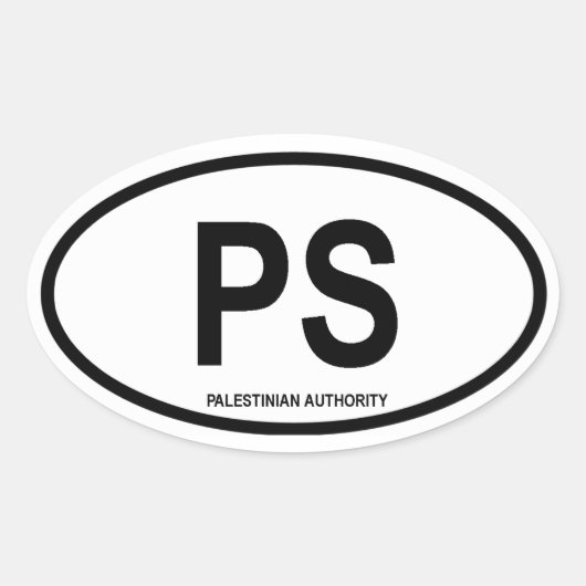 パレスチナ「PS」 楕円形シール (正面)
