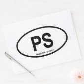 パレスチナ「PS」 楕円形シール (封筒)