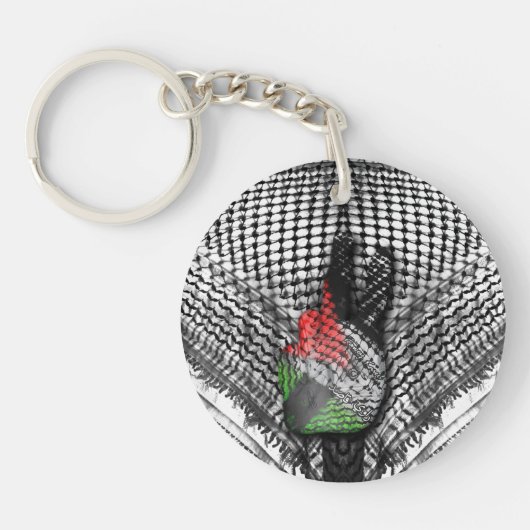 パレスチナHATTAHの旗のピースサインKEYCHAIN (SS) キーホルダー (正面)