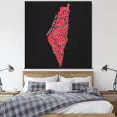 パレスティナの地図スイカ |無料のパレスチナ キャンバスプリント (インサイチュ (寝室))