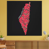 パレスティナの地図スイカ |無料のパレスチナ キャンバスプリント (インサイチュ (リビング))