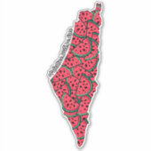 パレスティナの地図スイカ |無料のパレスチナ シール (正面)