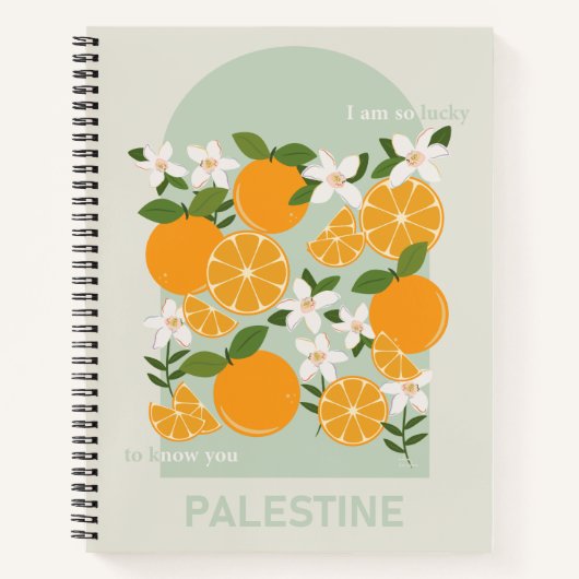 パレスティナオレンジ、美しいノート ノートブック (正面)
