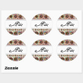 パレスティナカラフルス結婚式の引き出物シール ラウンドシール (シート)