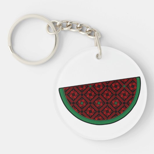 パレスティナスイカ刺繍赤タスリーズ キーホルダー (正面)