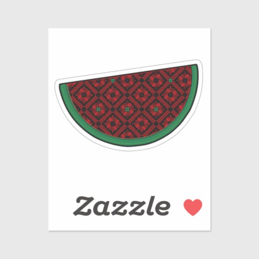 パレスティナスイカ刺繍赤タスリーズ シール (シート)