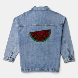 パレスティナスイカ刺繍赤タスリーズ デニムジャケット