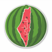 パレスティナスイカ国旗の地図。自由なパレスチナ人 シール (正面)