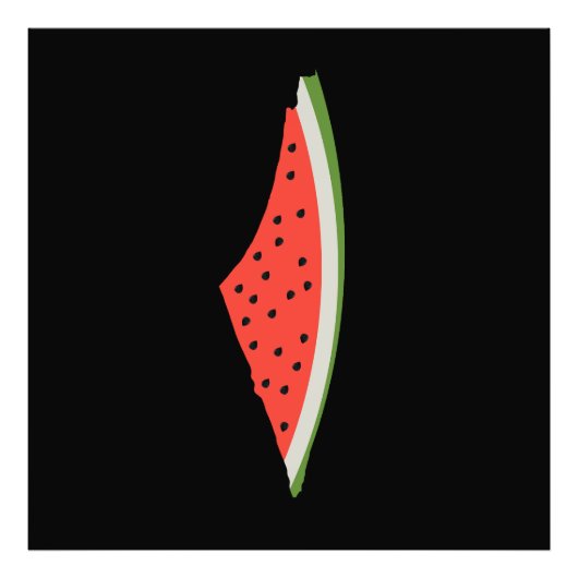 パレスティナスイカ国旗の地図。自由なパレスチナ人。 フォトプリント (正面)