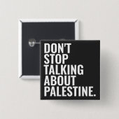 パレスティナストップス・ベーシック・ホワイトについて語らない 缶バッジ (正面&裏面)