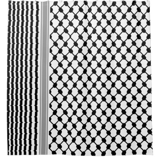 パレスティナハッタケフィエクフィヤフォーク(2パターン) シャワーカーテン (正面)