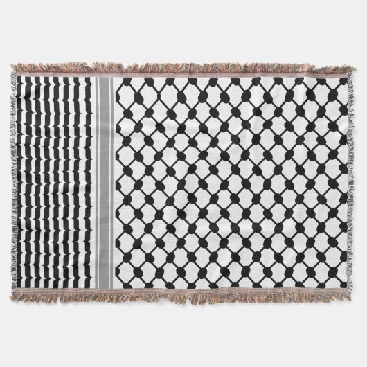 パレスティナハッタケフィエクフィヤフォーク(2パターン) スローブランケット (正面)