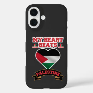 パレスティナハート国旗ラブサポートフリーダムプライド iPhone 16ケース