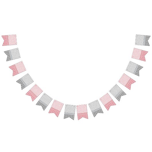 パレスティナブラック&レッドケフィエ バンティングフラッグ (全)