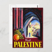 パレスティナージョリーランドヴィンテージ旅行アートを訪れる ポストカード (正面/裏面)