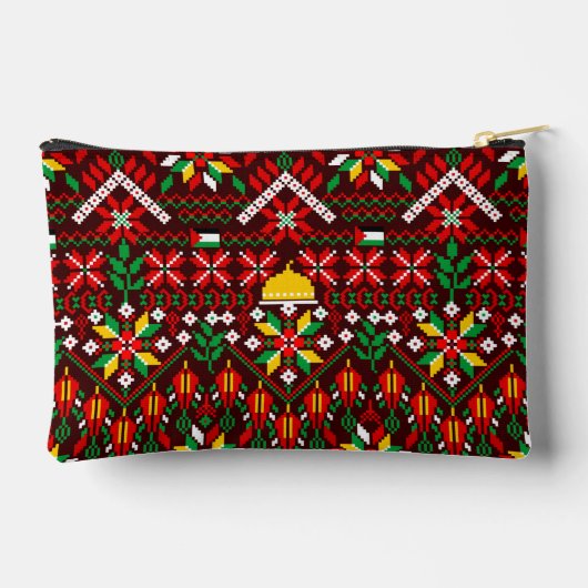 パレスティナータトレ伝統的ス刺繍 アクセサリーポーチ (裏面)