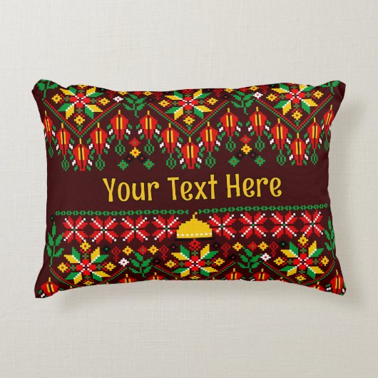 パレスティナータトレ伝統的ス刺繍 アクセントクッション (正面)