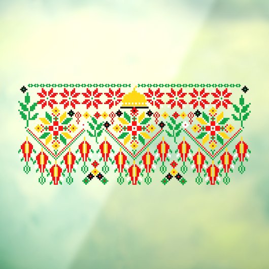 パレスティナータトレ伝統的ス刺繍 ウィンドウサイン (シート3)