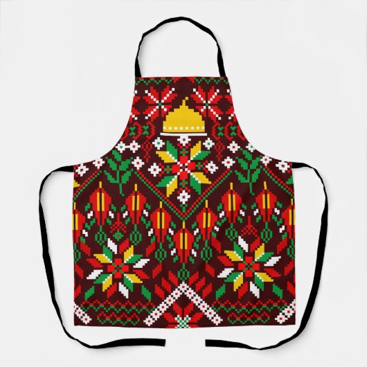 パレスティナータトレ伝統的ス刺繍 エプロン (正面)