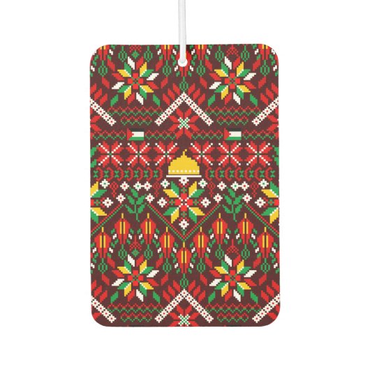 パレスティナータトレ伝統的ス刺繍 カーエアーフレッシュナー (正面)