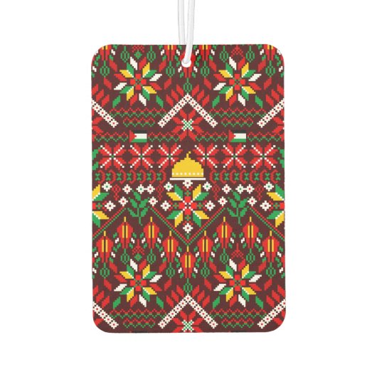 パレスティナータトレ伝統的ス刺繍 カーエアーフレッシュナー (裏面)