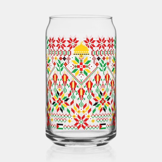 パレスティナータトレ伝統的ス刺繍 ガラス缶 (裏面)