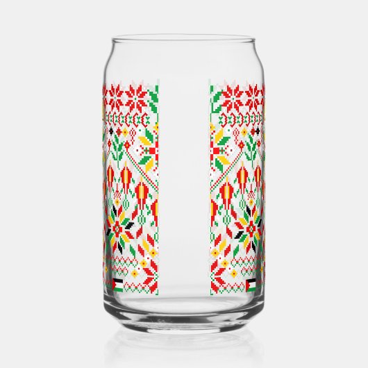 パレスティナータトレ伝統的ス刺繍 ガラス缶 (左)