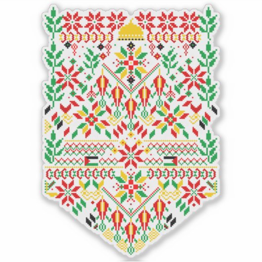 パレスティナータトレ伝統的ス刺繍 シール (正面)
