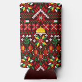 パレスティナータトレ伝統的ス刺繍 スリム缶クーラー (裏面)