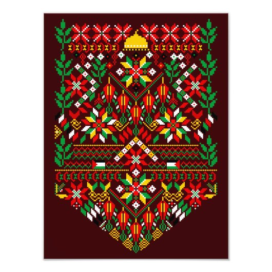 パレスティナータトレ伝統的ス刺繍 フォトプリント (正面)