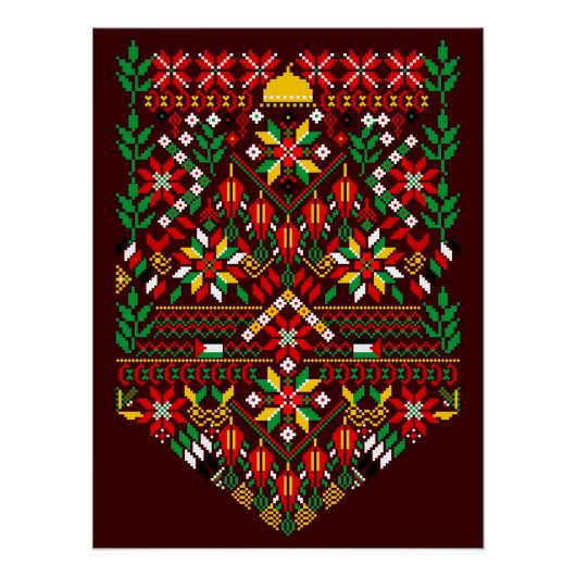 パレスティナータトレ伝統的ス刺繍 ポスター (正面)