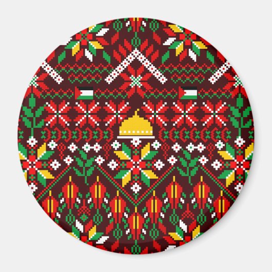 パレスティナータトレ伝統的ス刺繍 マグネット (正面)