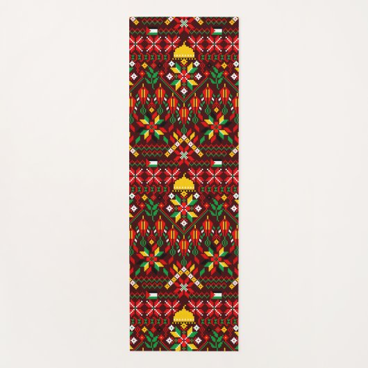 パレスティナータトレ伝統的ス刺繍 ヨガマット (正面)