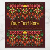 パレスティナータトレ伝統的ス刺繍 ワインラベル (シングルラベル)