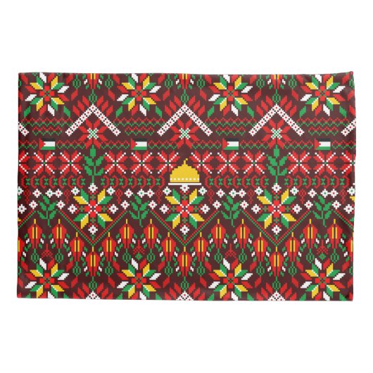 パレスティナータトレ伝統的ス刺繍 枕カバー (裏面)