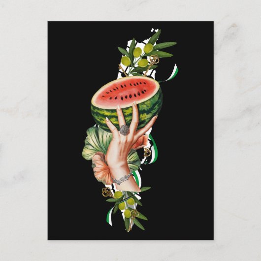 パレスティナ伝統的マップのパレスチナの要素 ポストカード (正面)