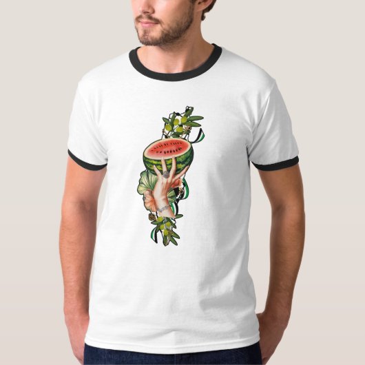 パレスティナ伝統的マップのパレスチナの要素 Tシャツ (正面)