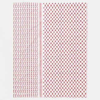 パレスティナ伝統的・ハッタ・クフィヤ模様#2 – 赤 フリースブランケット