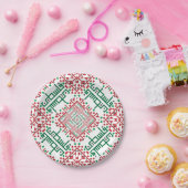 パレスティナ刺繍タスリーズパターン ペーパープレート (パーティー)