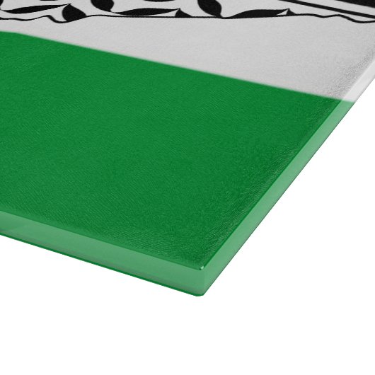 パレスティナ国旗とケフィシー模様の地図 カッティングボード (角)