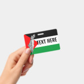 パレスティナ国旗とケフィシー模様の地図 バッジ (手持ち)