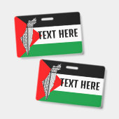 パレスティナ国旗とケフィシー模様の地図 バッジ (表裏)