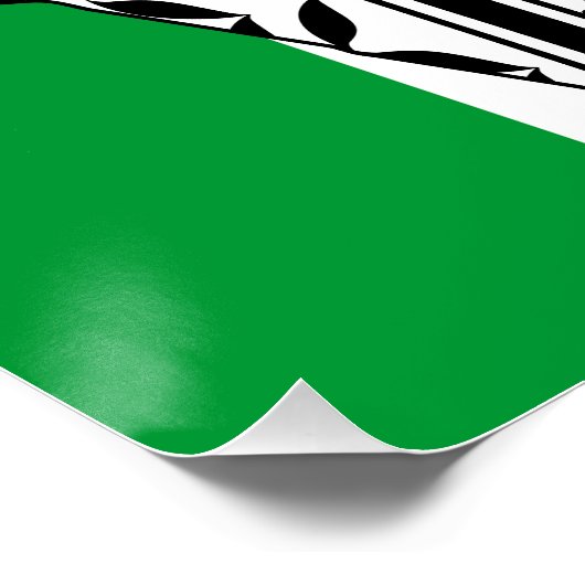 パレスティナ国旗とケフィシー模様の地図 ポスター (コーナー)