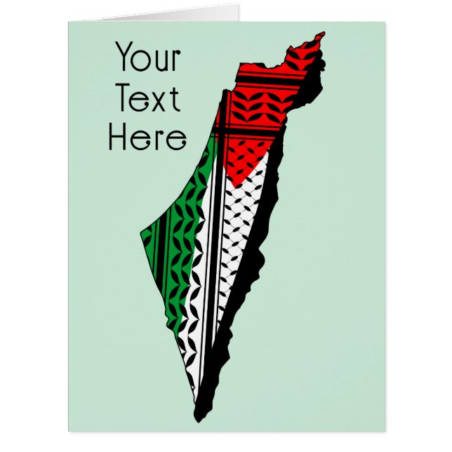 パレスティナ国旗とケフィヨンパターンの地図 (正面)