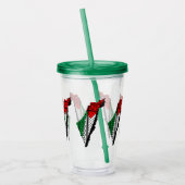 パレスティナ国旗とケフィヨンパターンの地図 アクリルタンブラー (左)