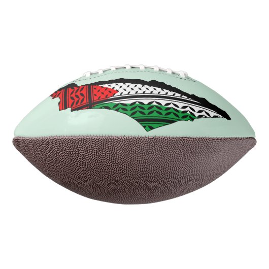 パレスティナ国旗とケフィヨンパターンの地図 アメリカンフットボール (回転90)