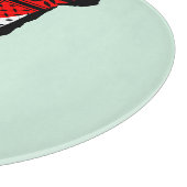 パレスティナ国旗とケフィヨンパターンの地図 カッティングボード (角)