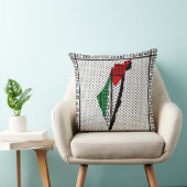 パレスティナ国旗とケフィヨンパターンの地図 クッション (椅子)